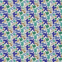 Printed Cotton SWIGO Blue / Green